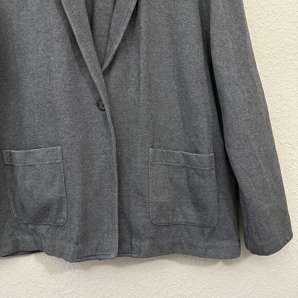 J. CREW W's Knit Ponte Blazer One-Button w Patch Pocket in Gray - Picture 5 of 12